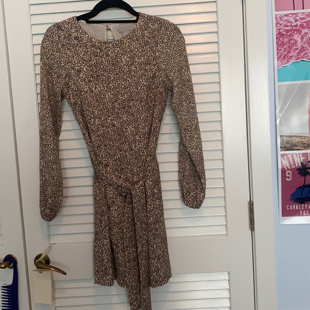 Leopard print long sleeve dress